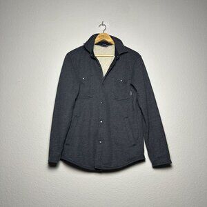 Eddie Bauer Jacket Sweater Sherpa Lined Insulated Men S Grey Cabin Gorp Fall